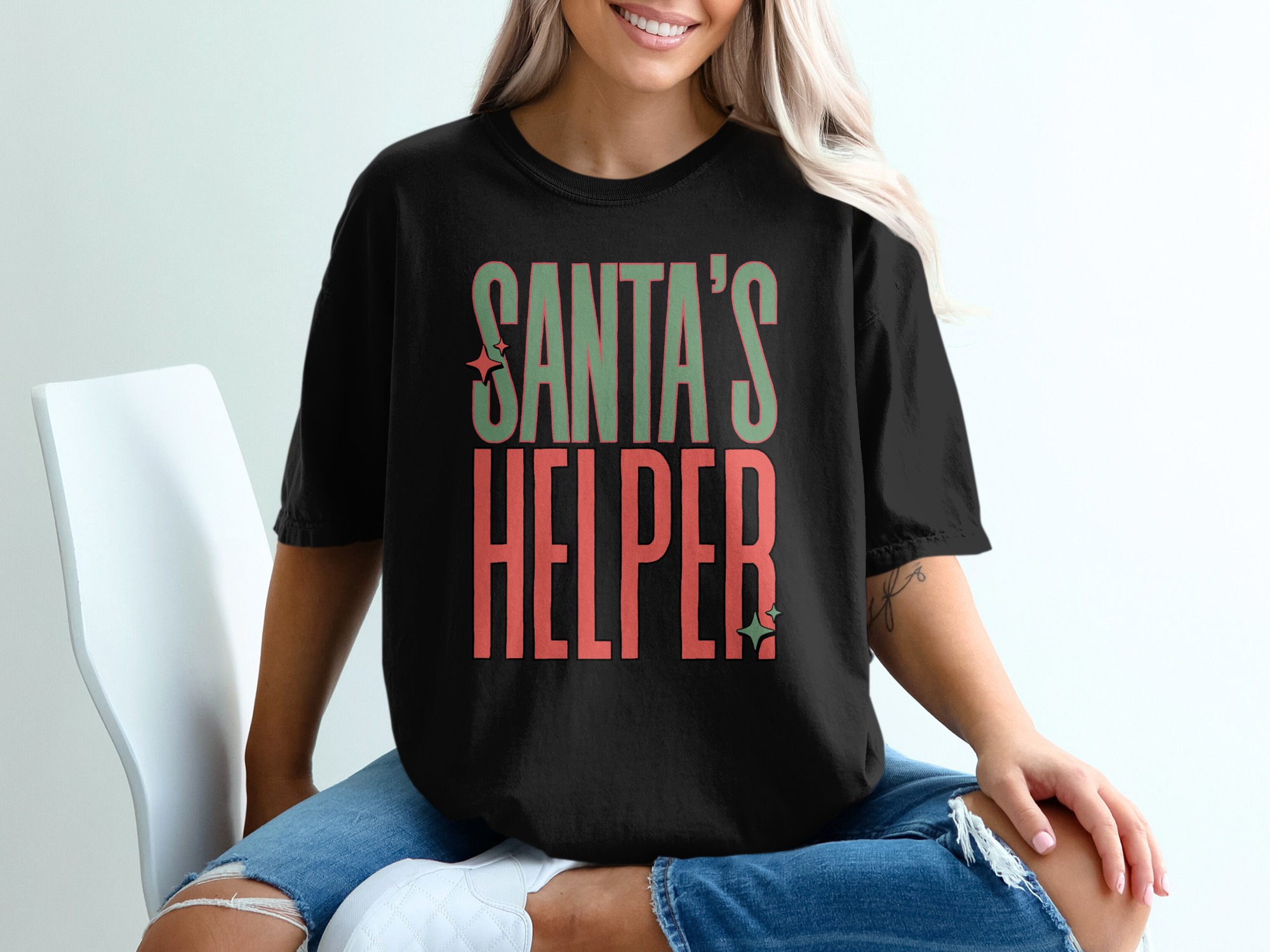 Santa's Helper T-Shirt, Christmas T-Shirt, Holiday Shirt, Festive Tee, Santa Helper Shirt, Christmas Gift Idea, Funny Christmas Shirt - Image 2
