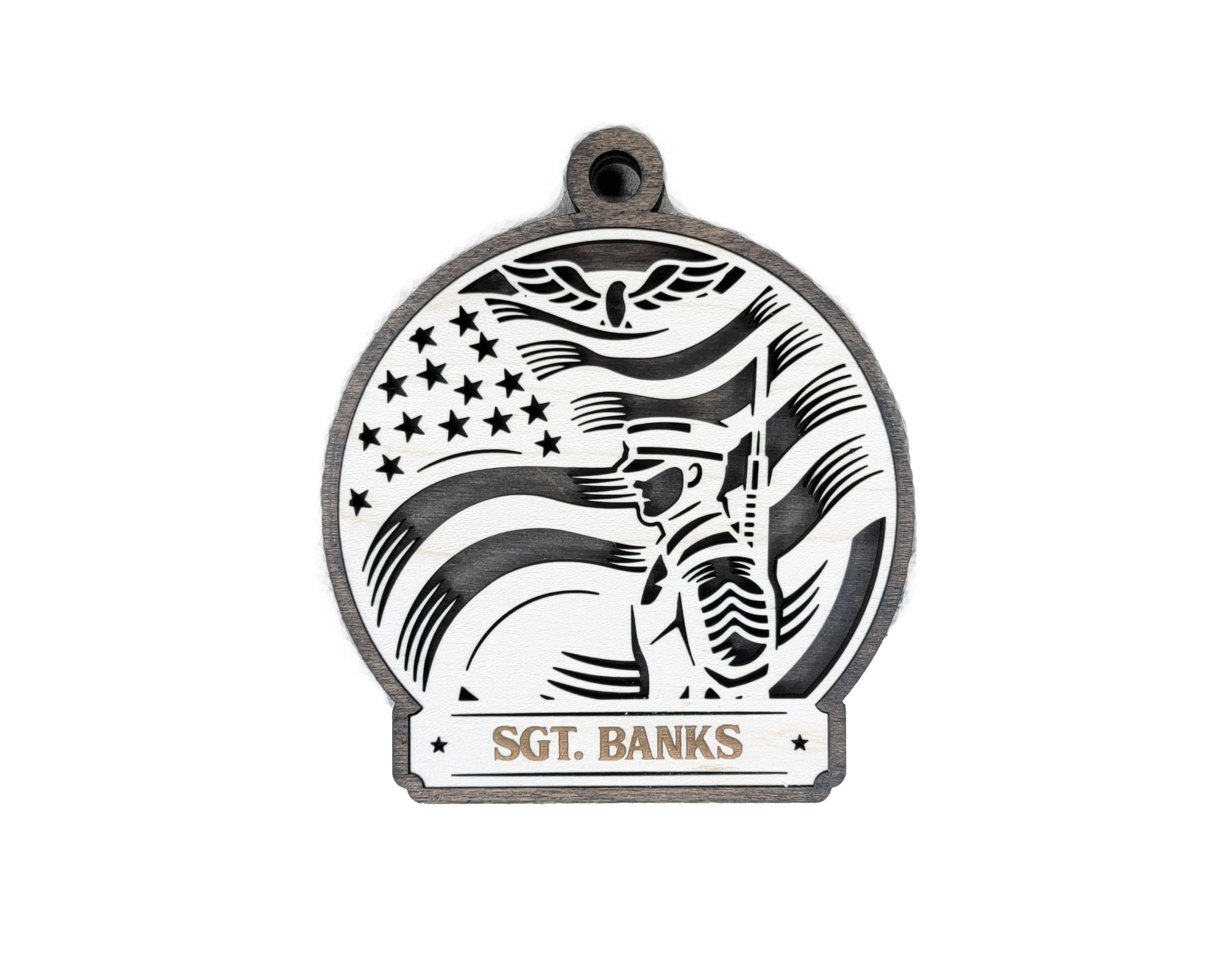 Custom Armed Forces Military Ornament, Personalized Soldier Ornament, American Flag Ornament, Patriotic Ornament, Veteran Gift - Image 5