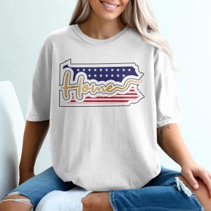 Pennsylvania Home T-Shirt, State Pride, American Flag, USA Patriotic Tee, Keystone State Gift, Home State Shirt, Stars and Stripes