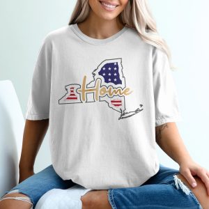 New York Home T-Shirt, NY State Pride, I Love NY Shirt, Hometown Gift, Souvenir Tee, Patriotic USA, Stars Stripes Design