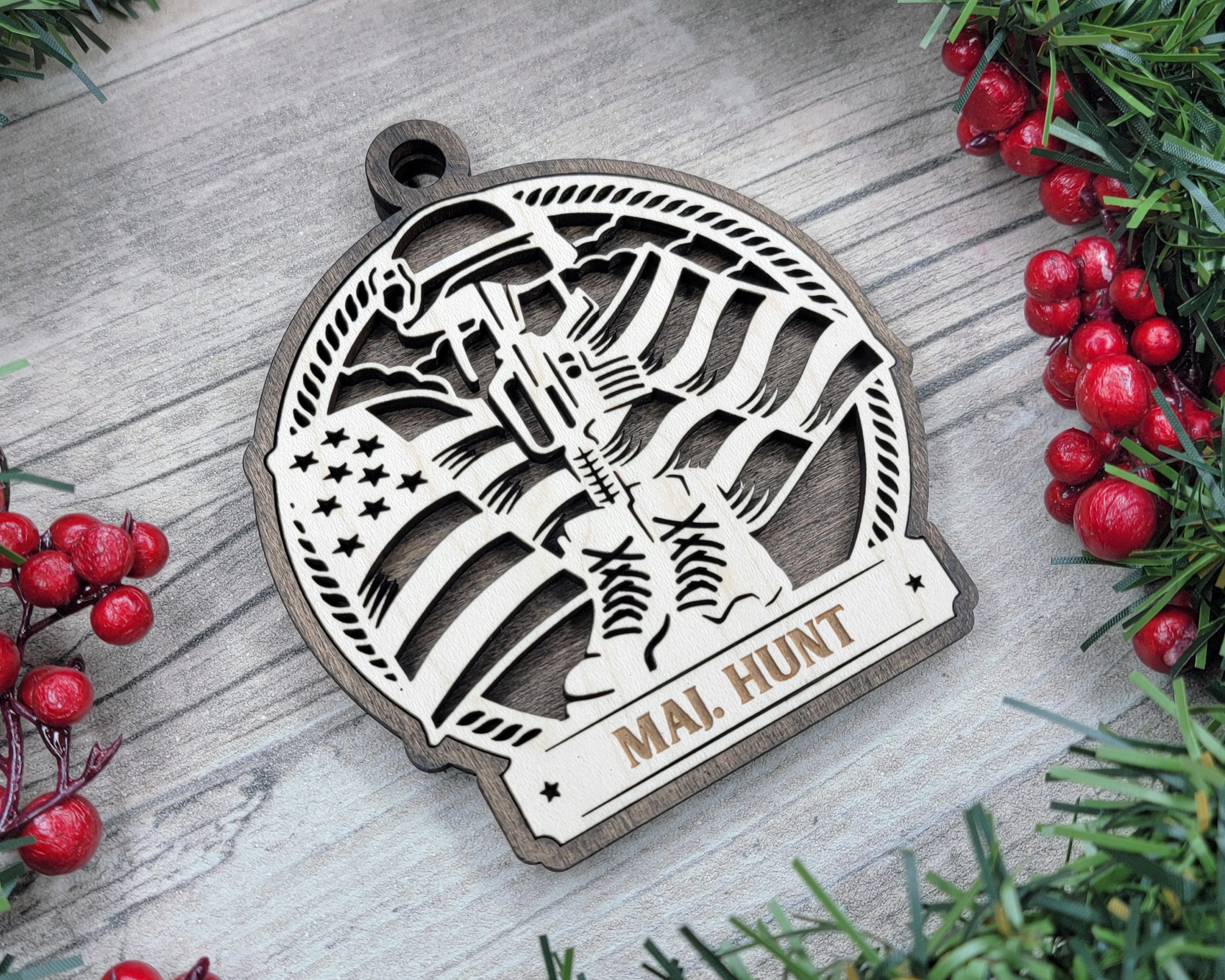 Custom Military Ornament, Armed Forces Gift, Personalized Soldier Ornament, US Flag Ornament, Military Family, Army Gift, Marine Corps Gift - Image 4