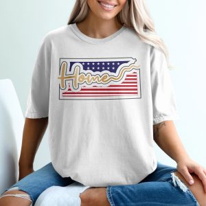 Home State T-Shirt, Kansas Shirt, Patriotic Gift, State Pride Tee, American Flag T Shirt, USA Flag T Shirt