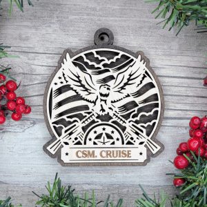 Custom Armed Forces Military Ornament, Personalized Army Ornament, Soldier Gift, Military Gift, Veteran Ornament, Eagle Ornament