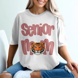 Senior Mom T-Shirt, Tiger Graphic Tee, Graduation Gift, School Spirit Shirt, Proud Parent Apparel, Class of 2024, Trendy Mom Outfit