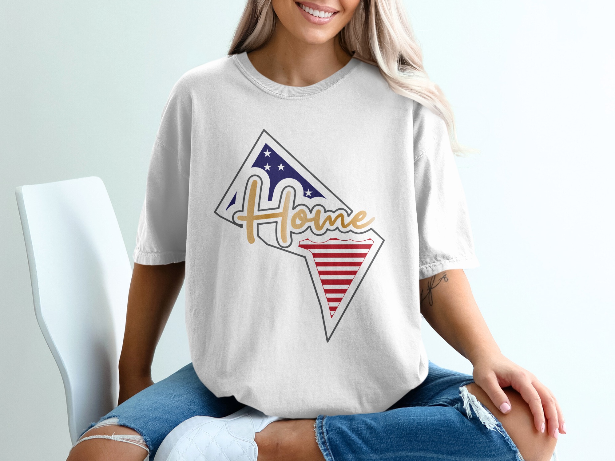 Dc Home T-Shirt, Washington dc Flag Tee, usa Pride, City Souvenir, Patriotic Apparel, dc Gift, District of Columbia Shirt