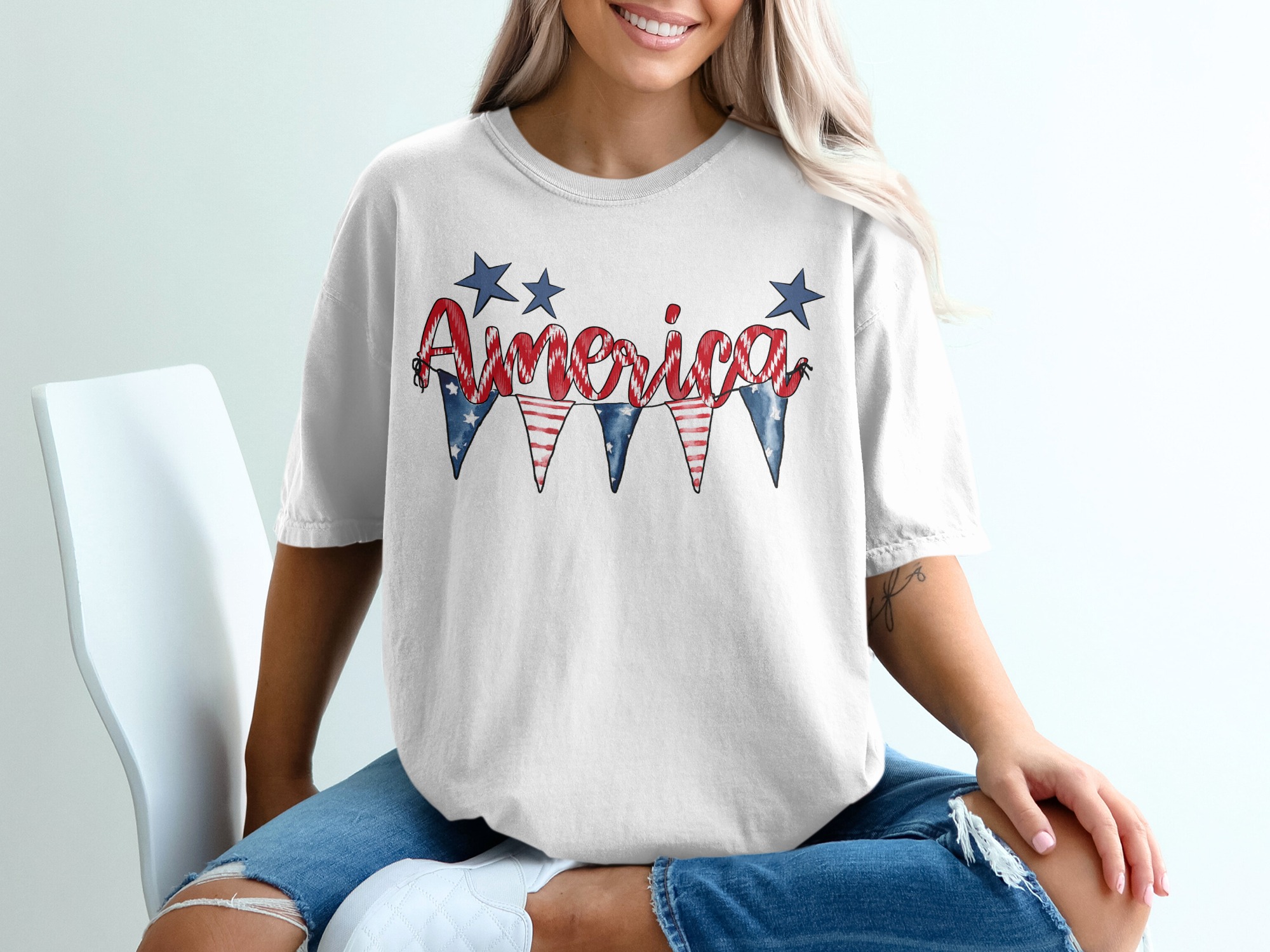 America T-Shirt, Patriotic T-Shirt, USA T-Shirt, Stars T-Shirt, Stripes T-Shirt, 4th of July T-Shirt, American Pride T-Shirt