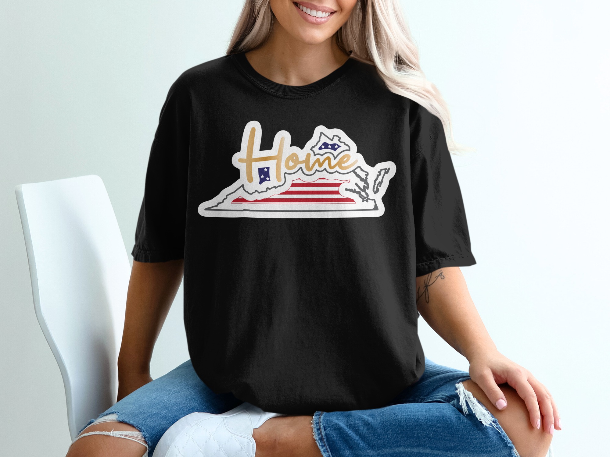 Virginia Home T-Shirt, State Pride Shirt, Patriotic T-Shirt, Gift for Virginian, VA Souvenir, Home State Tee, USA Map Shirt - Image 2