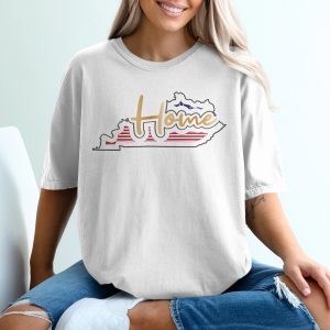 Kentucky Home T-Shirt, State Pride Tee, American Flag Shirt, Souvenir Top, Kentucky Gift Idea, USA Map Shirt, Hometown Apparel