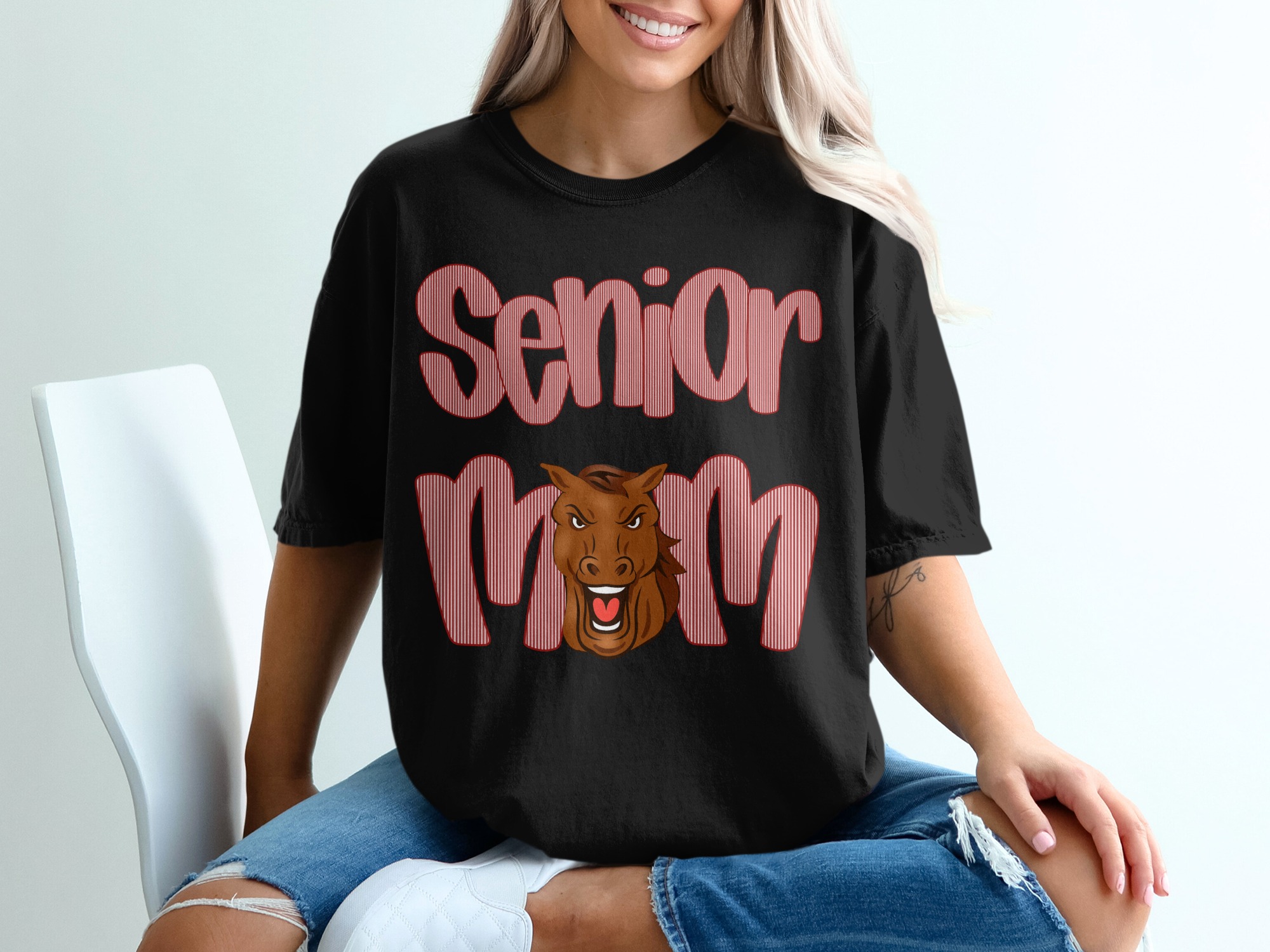 Senior Mom T-Shirt, Horse Design Tee, Funny Senior Mom Shirt, Graduation Gift, Proud Mom T Shirt, Class of 2024, Senior Year Shirt - Image 2