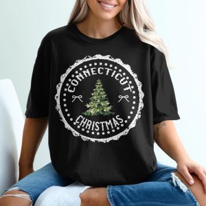 Connecticut Christmas T-Shirt, State Pride Tee, Holiday Gift, CT Christmas Tree, Festive Shirt, New England Christmas, Connecticut Gift
