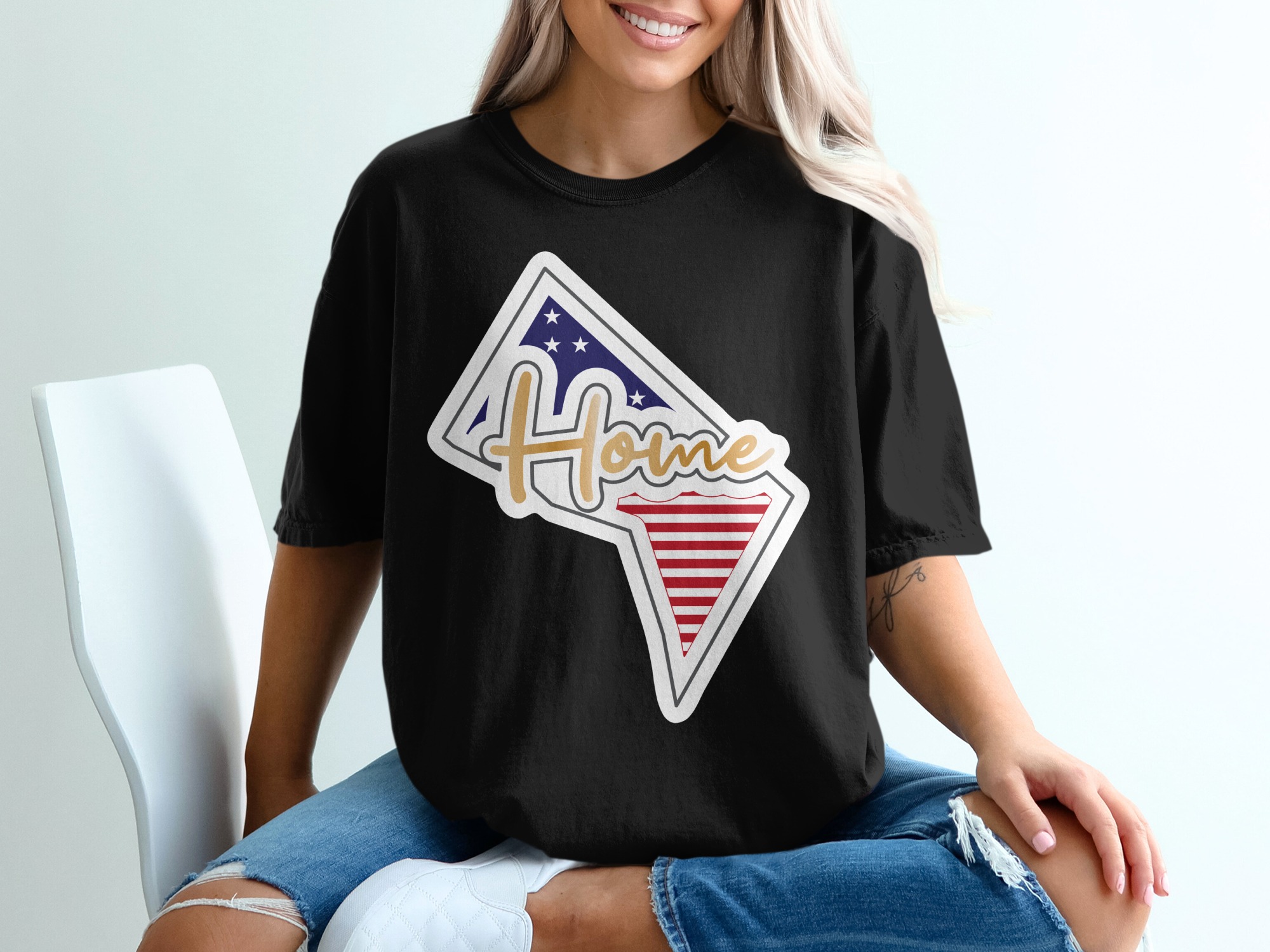 Dc Home T-Shirt, Washington dc Flag Tee, usa Pride, City Souvenir, Patriotic Apparel, dc Gift, District of Columbia Shirt - Image 2
