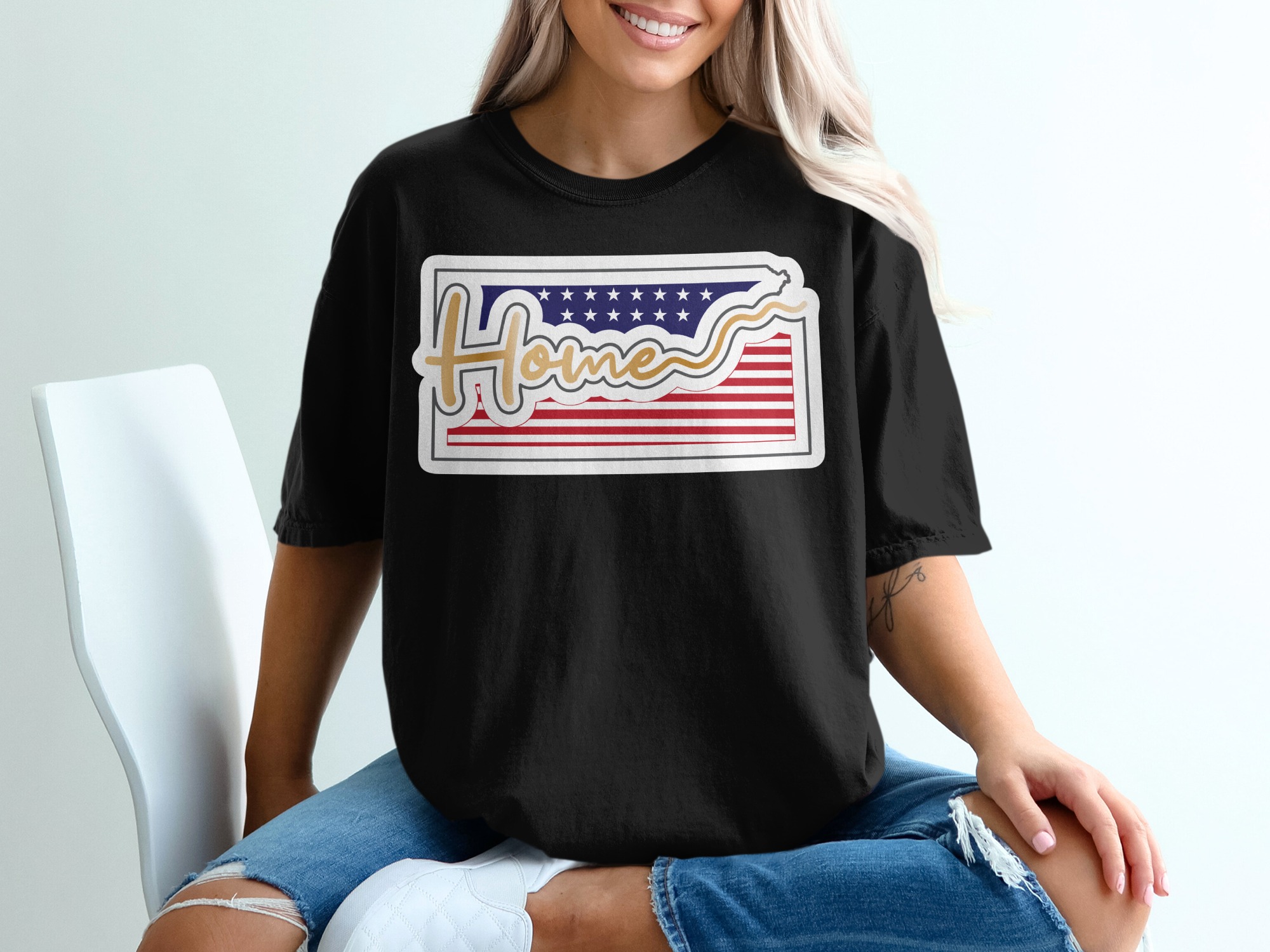 Home State T-Shirt, Kansas Shirt, Patriotic Gift, State Pride Tee, American Flag T Shirt, USA Flag T Shirt - Image 2