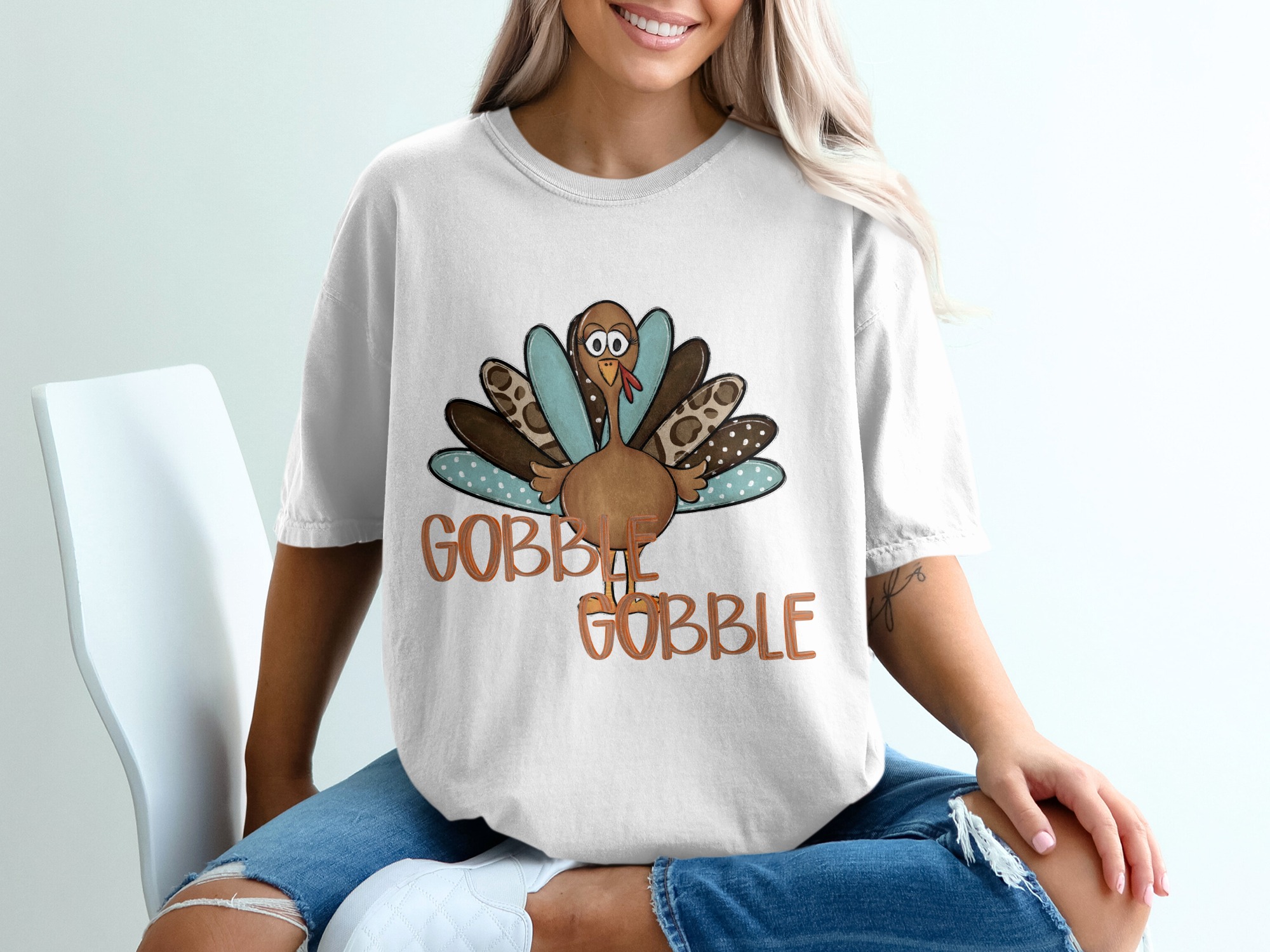 Gobble Gobble Turkey T-Shirt, Funny Thanksgiving Shirt, Cute Turkey Design, Holiday Tee, Turkey Lover Shirt, Autumn T-Shirt