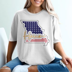 Missouri Home T-Shirt, Patriotic Design, USA Flag, State Pride, Gift Idea, Show Your Love