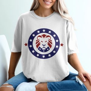 We The People Patriotic Lion T-Shirt, USA Pride, American Flag Colors, Patriotic Gift, Political Tee, Lion Head T-Shirt, USA T-Shirt