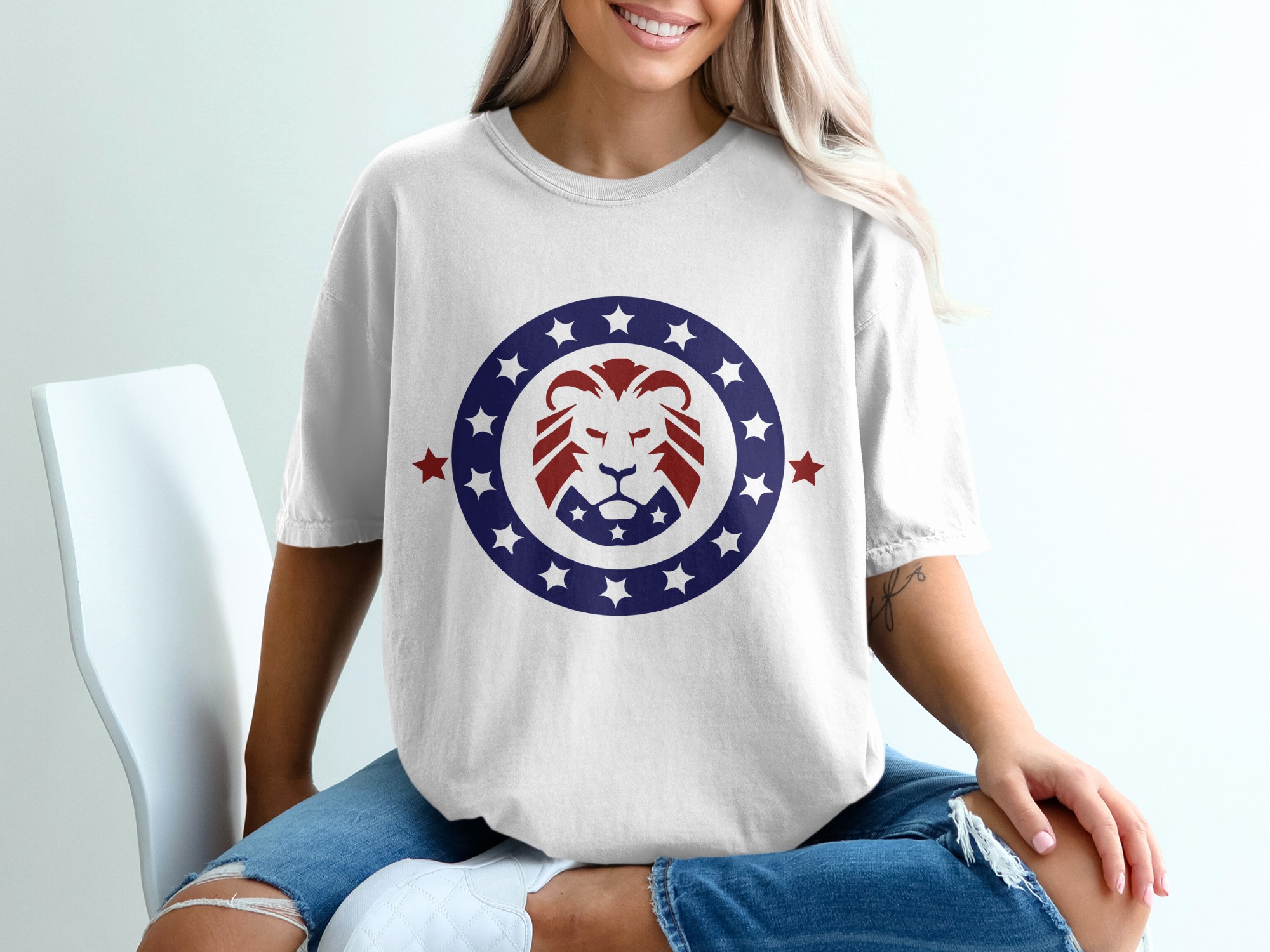 We The People Patriotic Lion T-Shirt, USA Pride, American Flag Colors, Patriotic Gift, Political Tee, Lion Head T-Shirt, USA T-Shirt