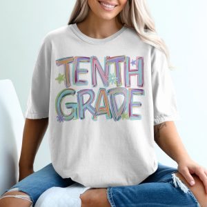Tenth Grade T-Shirt, Colorful School Tee, Back to School Shirt, High School Student Gift, Teacher Appreciation Tee, Graduation T-Shirt
