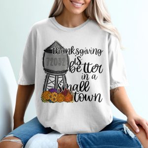 Thanksgiving Small Town T-Shirt, Arkansas Zip Code, Autumn Flower Tee, Cozy Fall Shirt, Holiday Apparel, Women's Thanksgiving Shirt