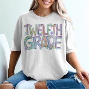 Twelfth Grade T-Shirt, Colorful Graduation Tee, Senior Year Shirt, High School Graduate Gift, Class of 2024, Graphic T Shirt