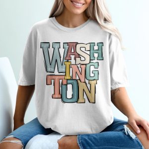 Washington Text Image Design Women Girl Friend T-Shirt