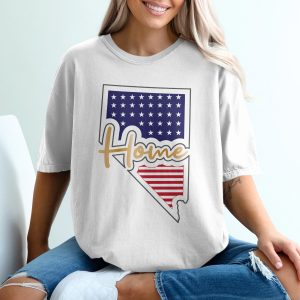 Nevada Home T-Shirt, Patriotic Nevada, State Pride Gift, Nevada Souvenir, Nevada USA Flag, Home State T-Shirt, American Made Tee