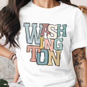 Washington State Digital Download, Sublimation PNG, DTF Design, US State Printable Art, Colorful Washington Graphics, City Name Image