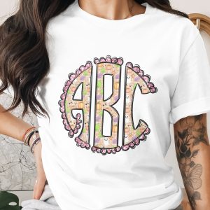Halloween Monogram Alpha Digital Download, Sublimation Design, DTF Print, Spooky Season Initials, Ghost Pumpkin Fall, Round Frame
