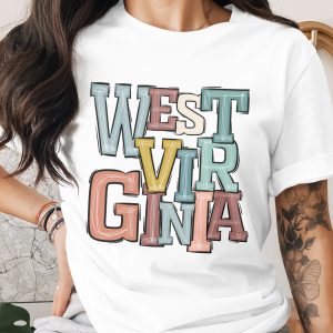 West Virginia Digital Download PNG, Sublimation Design, DTF, WV State Pride, Colorful Lettering, United States Map Art, Digital File