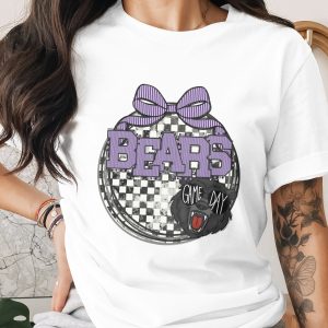 Bears Game Day Digital Download PNG, Sublimation DTF, Mascot,Purple Bow, Football, Team Spirit, Graphic Design, DIY Crafts, Instant Download