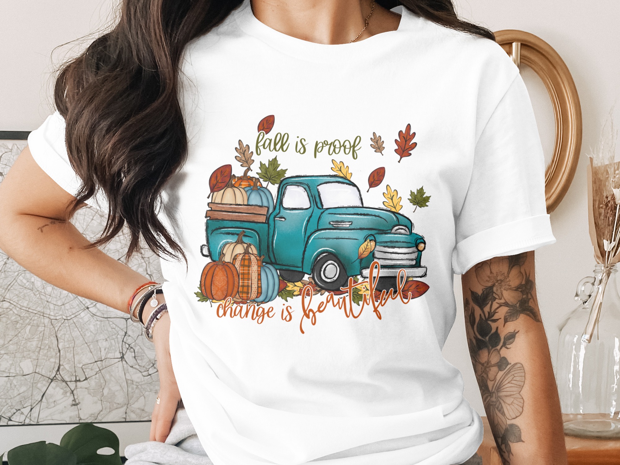 Fall Truck Digital Download, Sublimation PNG, Autumn Truck Art, Pumpkins Design, Fall is Proof, DTF Digital Download, Fall PNG
