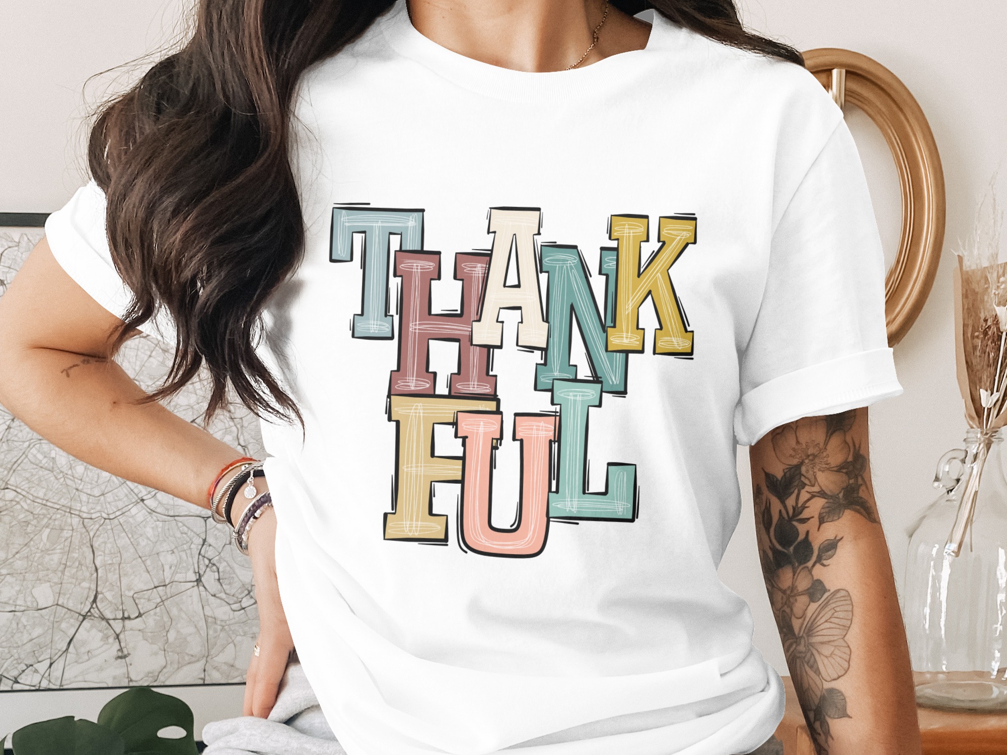 Thankful Digital Download PNG,Sublimation DTF Digital,Fall Thanksgiving Print,Retro Font Design,Tshirt Design,Commercial Use