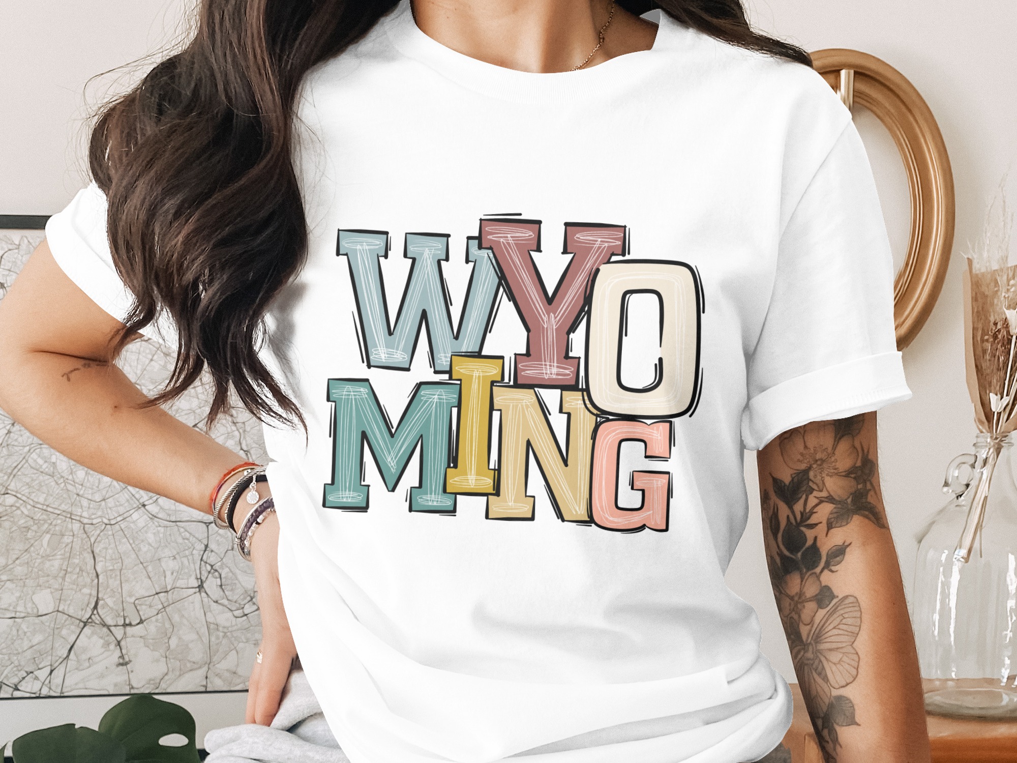 Wyoming State Design Digital Download PNG, Sublimation DTF Design, Travel Destination Graphic, Wyoming Souvenir Image, Digital File