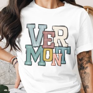 Vermont Digital Download, Sublimation PNG, DTF Print File, Vermont State Design, Colorful Vermont Gift, Vermont Trip Souvenir, USA Travel