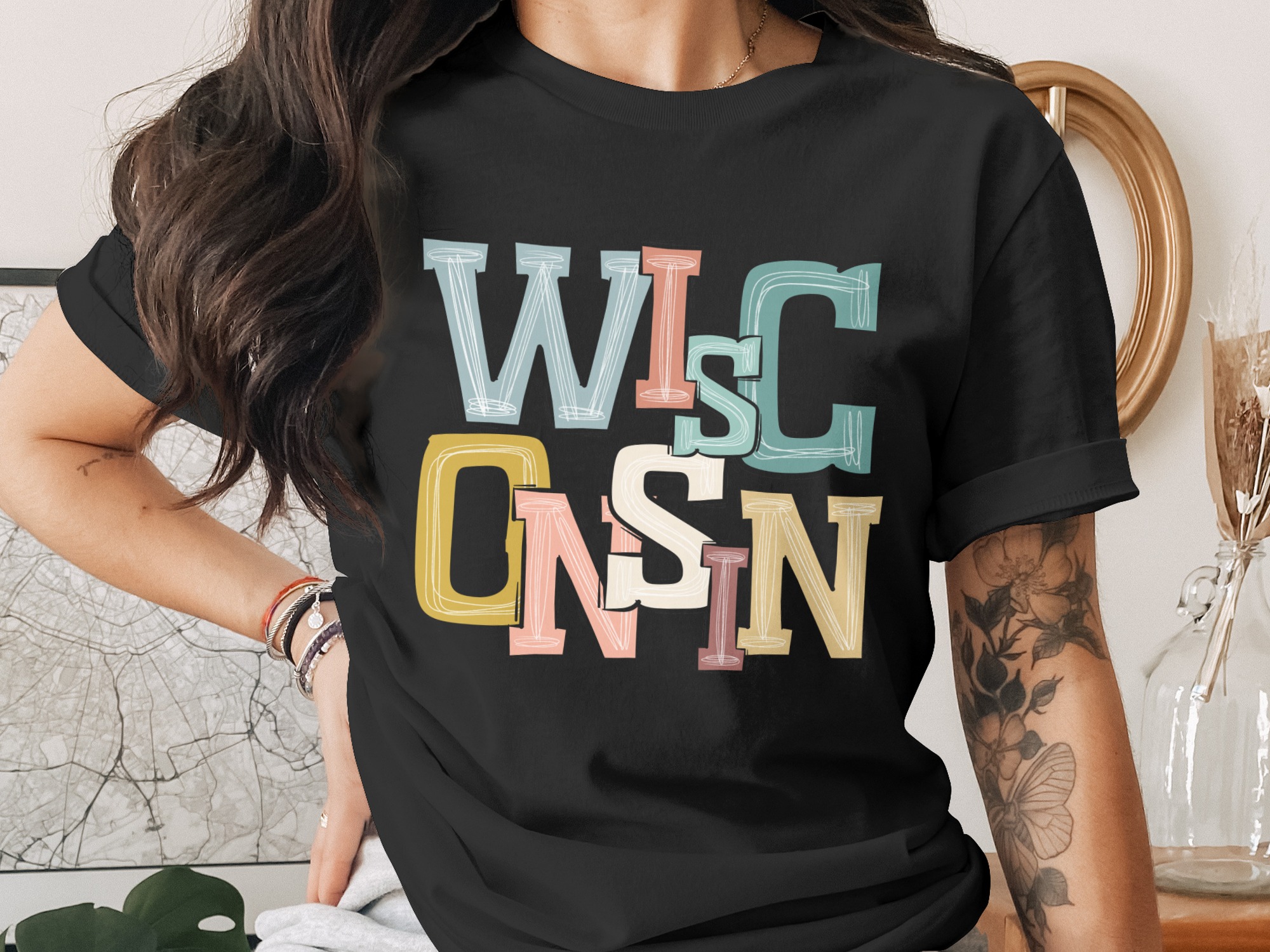 Wisconsin Digital, Sublimation DTF Digital Download PNG, Wisconsin State Pride, Wisconsin Gift, Wisconsin Souvenir, Travel Gift - Image 2
