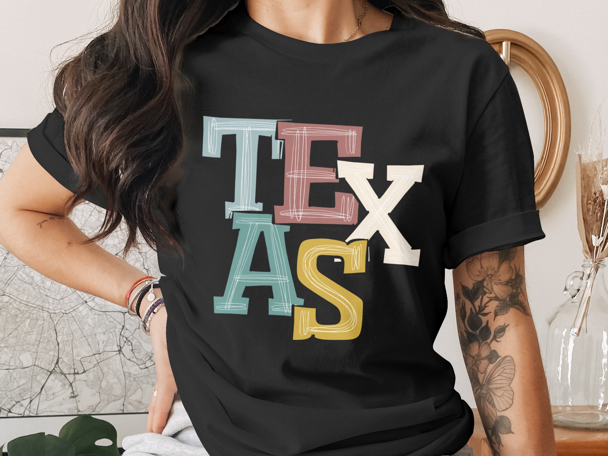 Texas State Digital Download PNG, Sublimation Design, DTF Print File, Colorful Texas Letters, Texas Pride, Lone Star State, Digital Art - Image 2
