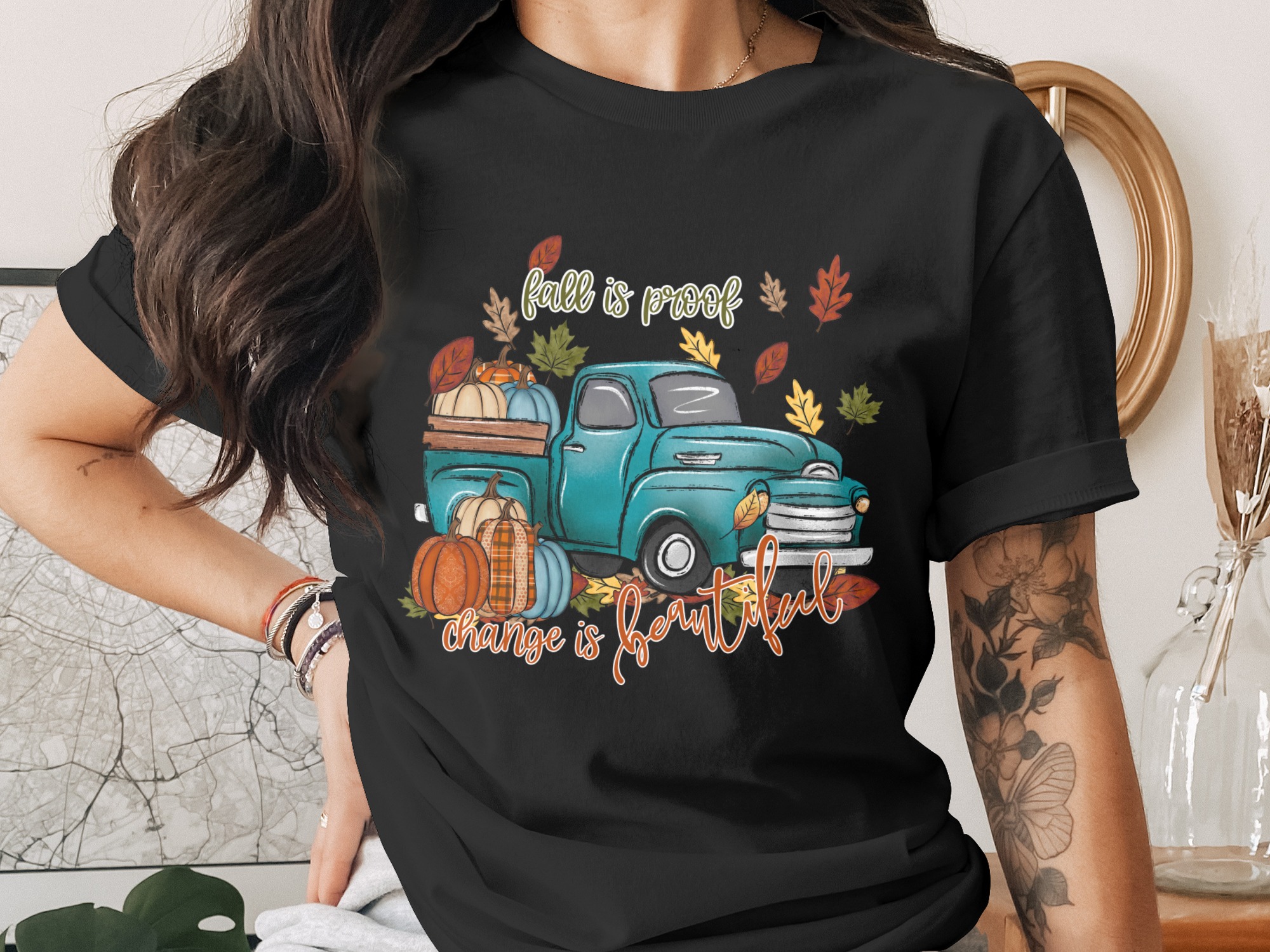 Fall Truck Digital Download, Sublimation PNG, Autumn Truck Art, Pumpkins Design, Fall is Proof, DTF Digital Download, Fall PNG - Image 2
