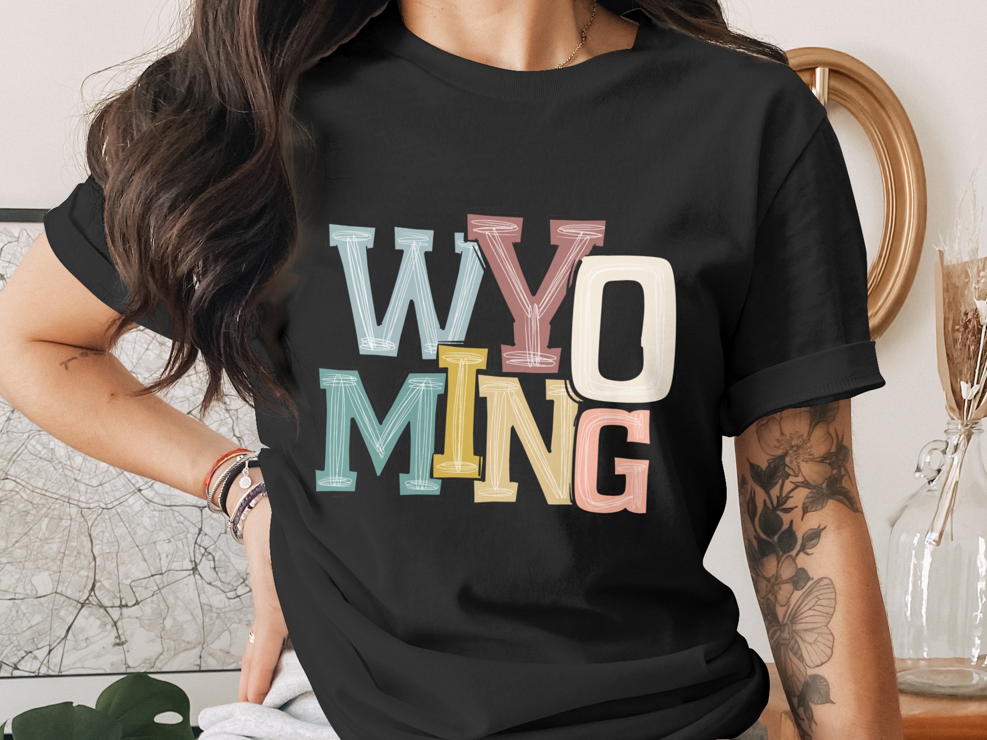 Wyoming State Design Digital Download PNG, Sublimation DTF Design, Travel Destination Graphic, Wyoming Souvenir Image, Digital File - Image 2