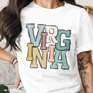 Virginia State Digital Download PNG, Sublimation DTF, Trendy Virginia Design, Instant Download, Commercial Use, Travel Souvenir, Colorful
