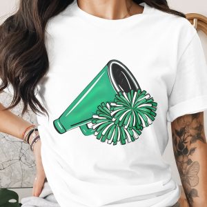 Cheerleader PNG, Sublimation Digital Download, Megaphone and Poms, Spirit Design, Team Pride, School Sports Graphic, Digital File