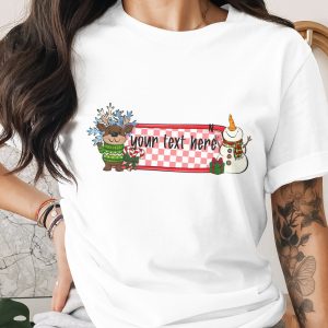 Custom Christmas Digital Download Sublimation PNG, Reindeer Snowman Template, Personalized Design, Printable Clipart