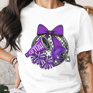 Cheerleader Digital, Sublimation PNG, Purple Bow, Football Helmet, Pom Poms, Go Team Megaphone, Digital Download for Shirts, Scrapbooking