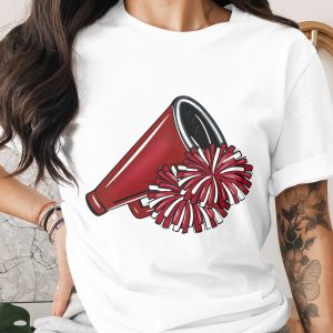 Cheerleader Megaphone PNG, Pom Poms Digital, Sublimation Digital Download, Sport Team Spirit Design, School Pride Graphic