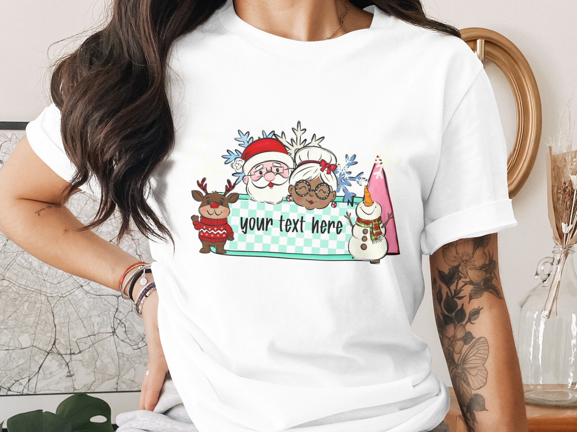 Digital Custom Digital Download Sublimation PNG, Santa, Mrs Claus, Reindeer, Snowman, Christmas, Holiday, Personalized, Your Text Here
