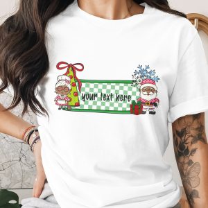 Custom Christmas Digital Download Sublimation PNG, Santa and Mrs Claus, Personalized Text, Digital Design, High Resolution Image
