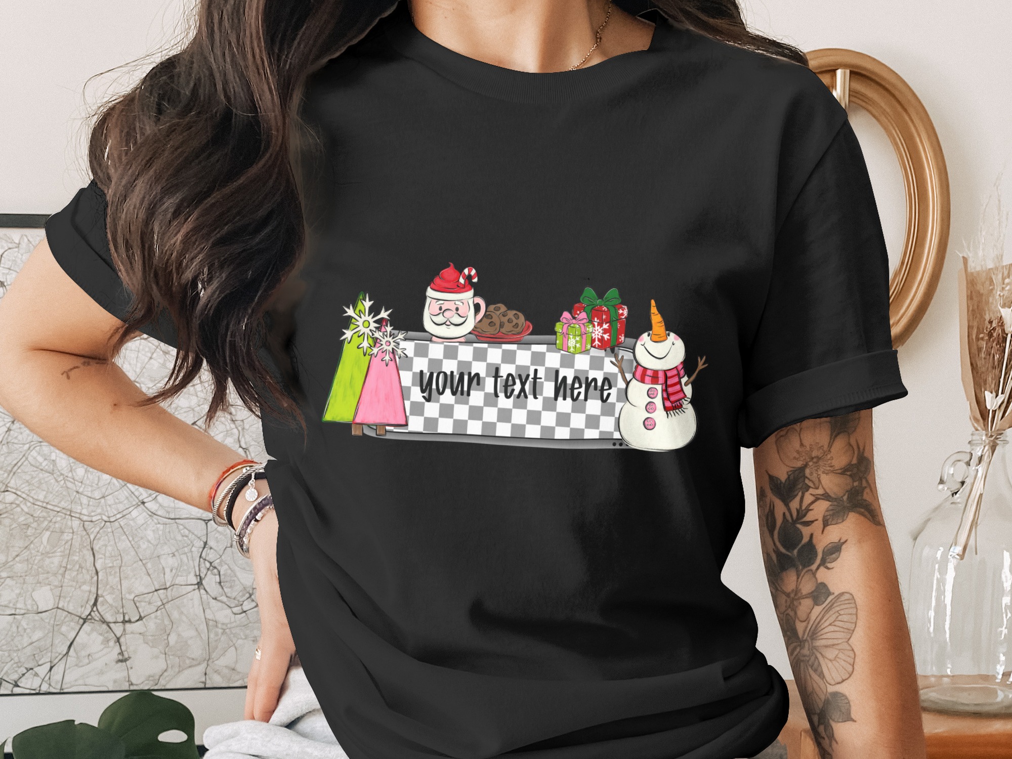 Digital,Custom Digital Download Sublimation PNG, Christmas Snowman, Santa Mug, Cookie Plate, Gifts and Trees, Personalized Text, DIY Design - Image 2