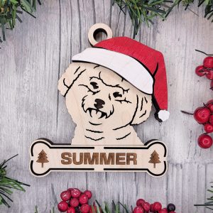 Custom BICHON FRISE Dog Ornament, Pet Memorial Ornament, Personalized Pet Wood Ornament, Dog Christmas Ornament, Pet Ornament, Holiday Decor, Dog Gift