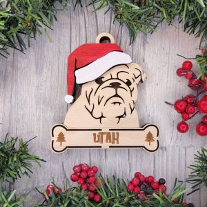 Custom BULL DOG Dog Ornament, Pet Memorial Ornament, Personalized Pet Wood Ornament, Dog Christmas Ornament, Pet Ornament, Holiday Decor, Dog Gift