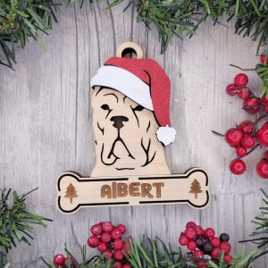 Custom CANE CORSO Dog Ornament, Pet Memorial Ornament, Personalized Pet Wood Ornament, Dog Christmas Ornament, Pet Ornament, Holiday Decor, Dog Gift