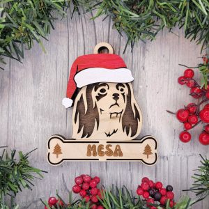 Custom CAVALIER KING CHARLES Dog Ornament, Pet Memorial Ornament, Personalized Pet Wood Ornament, Dog Christmas Ornament, Pet Ornament, Holiday Decor, Dog Gift