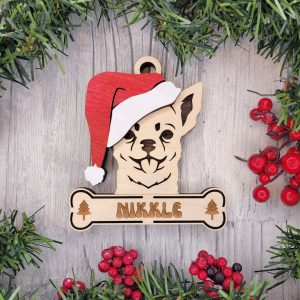 Custom CHIHUAHUA Dog Ornament, Pet Memorial Ornament, Personalized Pet Wood Ornament, Dog Christmas Ornament, Pet Ornament, Holiday Decor, Dog Gift